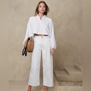 High Rise Wide Leg Cropped Jean